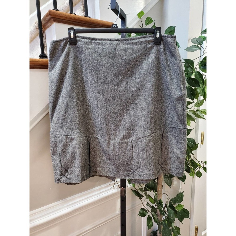 George Women's Solid Gray Polyester & Wool A-Line Casual Skirts Size 18W